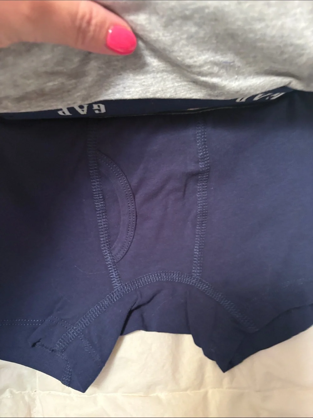 GAP Red Striped Boxer Briefs with Navy Waistband - 3 Pack